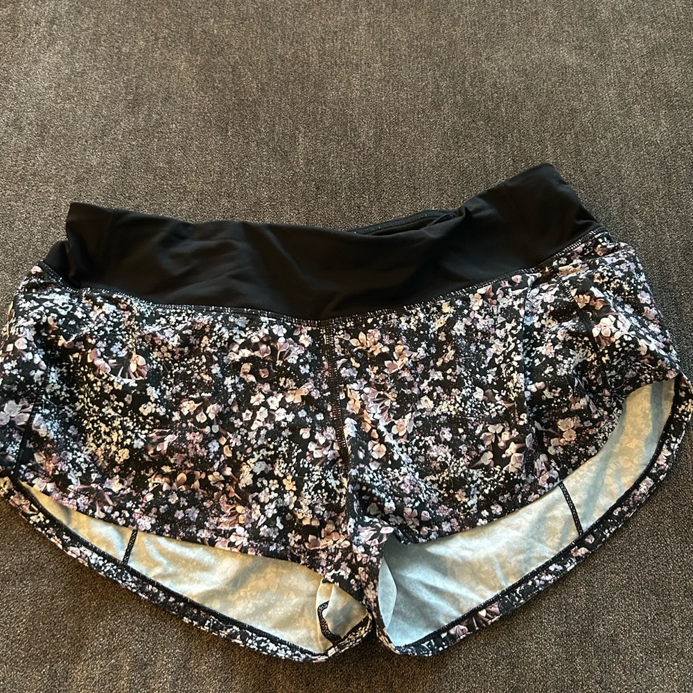 lululemon athletica Black Floral Athletic Shorts